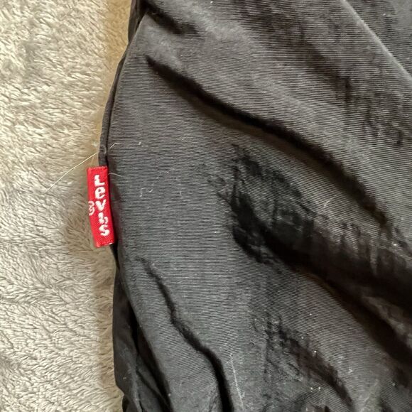 Levi's Strauss & Co Jacket Mens Small Black White Windbreaker Spellout LM9MN221 - Picture 11 of 12